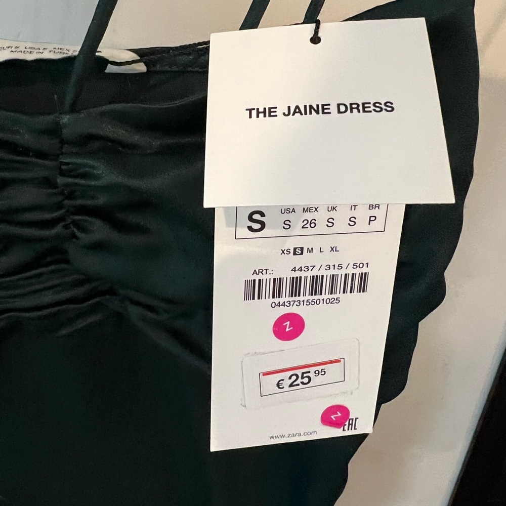Zara (bought in Spain) Emerald Green “The Jaine Dress”